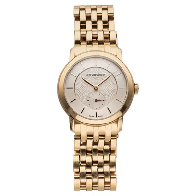 Pre-owned Audemars Piguet 2014  Jules Audemars 18k Rose Gold White Guilloche Dial Auto 35mm