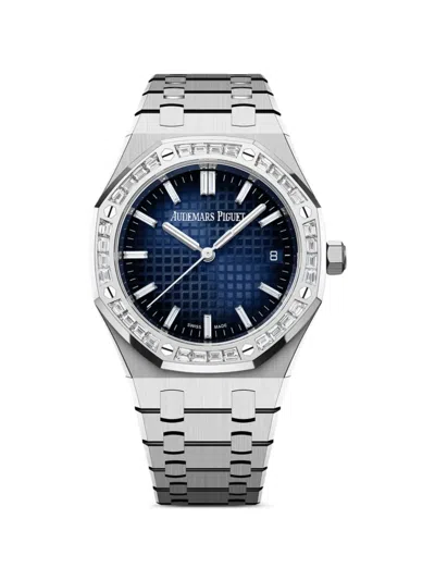 Pre-owned Audemars Piguet 2024 Royal Oak Diamond Bezel 34mm Watch In Silver