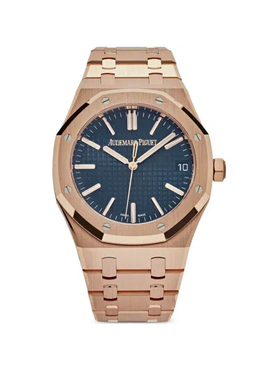 Pre-owned Audemars Piguet 2025 Royal Oak Index Markers 41mm Watch In Pink