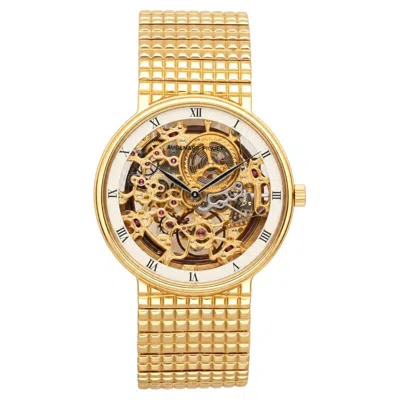 Pre-owned Audemars Piguet 35mm 18k Yellow Gold Skeleton Dial Manual Wind Watch 4232ba