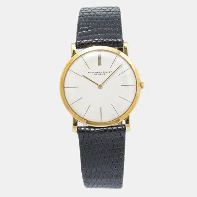 Pre-owned Audemars Piguet 5043ba Manual Winding White 18k Yellow Gold Men's Wristwatch 32mm