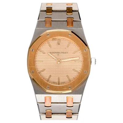 Pre-owned Audemars Piguet 56303sa Royal Oak 33mm Petite Tapisserie Dial Ultra Thin Ss/yg 1 In Multi