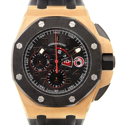 Audemars Piguet Black Dial Chronograph 18kt Rose Gold Black Rubber Men's Watch 26062orooa002ca01