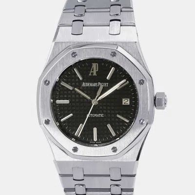 Pre-owned Audemars Piguet Black Stainless Steel Royal Oak Automatic Men's Wristwatch 39 Mm