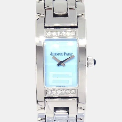Pre-owned Audemars Piguet Blue Stainless Steel Diamond Promesse 67259st Quartz Women's Wristwatch 20mm