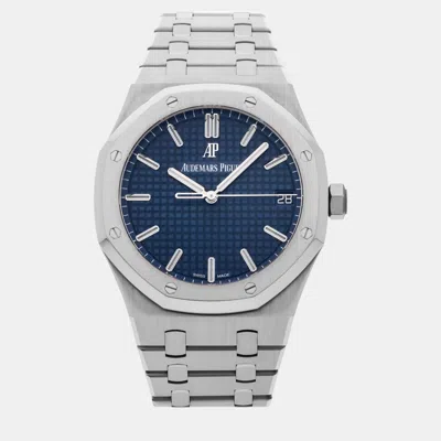 Pre-owned Audemars Piguet Blue Stainless Steel Royal Oak 15500st.oo.1220st.01 Automatic Men's Wristwatch 41 Mm