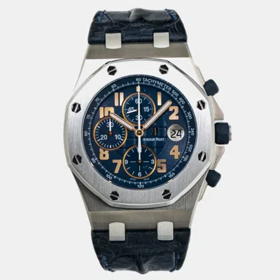 Pre-owned Audemars Piguet Blue Titanium Royal Oak Offshore 26365is.oo.d305cr.01 Automatic Men's Wristwatch 42 Mm