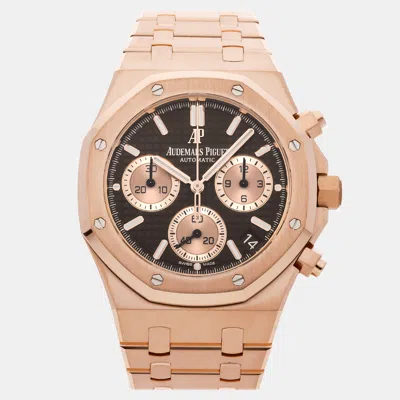 Pre-owned Audemars Piguet Brown 18k Rose Gold Royal Oak 26239or.oo.1220or.02 Automatic Men's Wristwatch 41 Mm