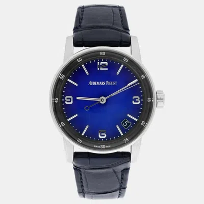Pre-owned Audemars Piguet Code 11.59 15210bc.oo.a321cr.99 Automatic Blue 18k White Gold Men's Wristwatch 41 Mm