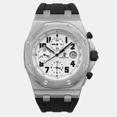 Pre-owned Audemars Piguet Cream Stainless Steel Royal Oak 26170st.oo.d091cr.01 Automatic Men's Wristwatch 42 Mm