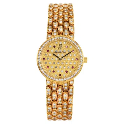 Pre-owned Audemars Piguet Diamond Ruby 18k Yellow Gold 1980s Watch