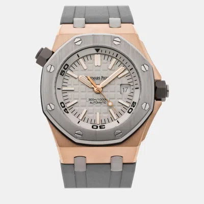 Pre-owned Audemars Piguet Grey 18k Rose Gold Royal Oak Offshore 15711oi.oo.a006ca.01 Automatic Men's Wristwatch 42 Mm