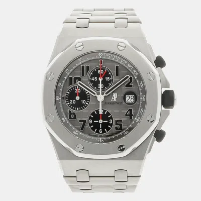 Pre-owned Audemars Piguet Grey Titanium Royal Oak Offshore 26170ti.oo.1000ti.01 Automatic Men's Wristwatch 42 Mm