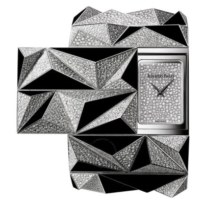 Audemars Piguet Haute Joaillerie Diamond Punk Diamond Pave Dial Ladies 18 Carat White Gold Watch 794 In Black