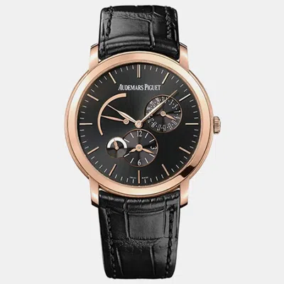 Pre-owned Audemars Piguet Jules 26380or.oo.d002cr.01 Automatic Black 18k Rose Gold Men's Wristwatch 41 Mm