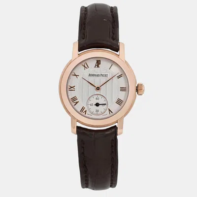 Pre-owned Audemars Piguet Jules Small 772080r Manual Winding Silver Rose Gold Women's Wristwatch 28mm
