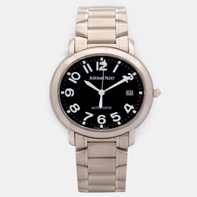 Pre-owned Audemars Piguet Millenary 15049st 38mm Stainless Steel Band Black Dial Wristwatch