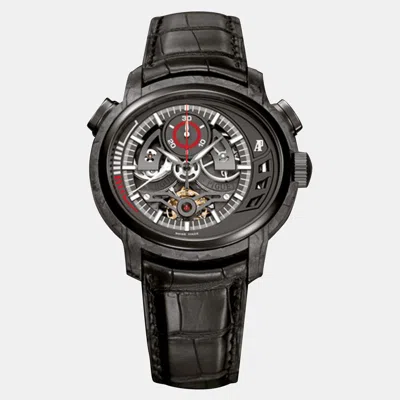 Pre-owned Audemars Piguet Millenary 26152au.oo.d002cr.01 Manual Winding Skeleton Carbon Men's Wristwatch 42 Mm In Transparent