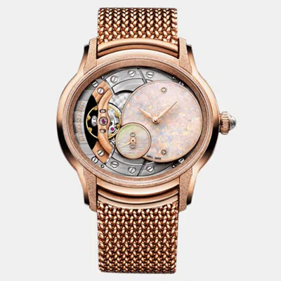 Pre-owned Audemars Piguet Millenary 77244or.gg.1272or.01 Manual Winding White 18k Rose Gold Women's Wristwatch 39.5 Mm