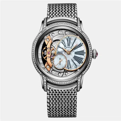 Pre-owned Audemars Piguet Millenary 77247bc.zz.1272bc.01 Manual Winding Mop 18k White Gold Women's Wristwatch 39.5 Mm