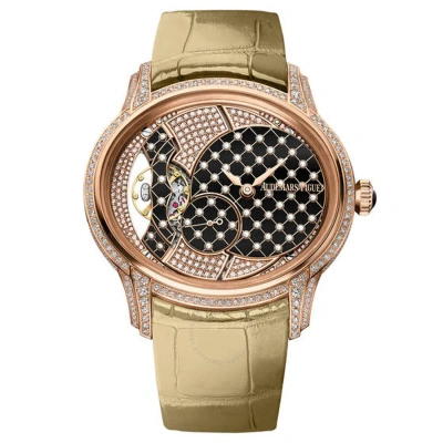 Audemars Piguet Millenary Black With White Pearls Dial Ladies 18 Carat Pink Gold Watch 77249or.zz.a2
