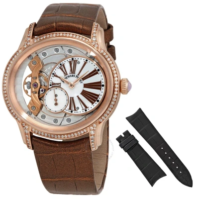 Audemars Piguet Millenary Diamond White Mother Of Pearl Dial Ladies Watch 77247or.zz.a812c In Brown / Gold / Ink / Mother Of Pearl / Pink / Skeleton / White