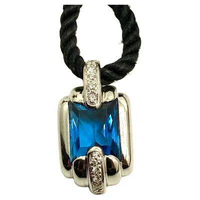 Pre-owned Audemars Piguet Necklace Audemars Pique With Diamonds And Blue Topaz In 18k White Gold