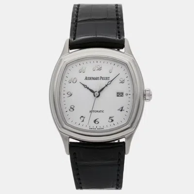 Pre-owned Audemars Piguet John Schaeffer 15010bc.oo.a002xx.01 Automatic 34 Mm In White