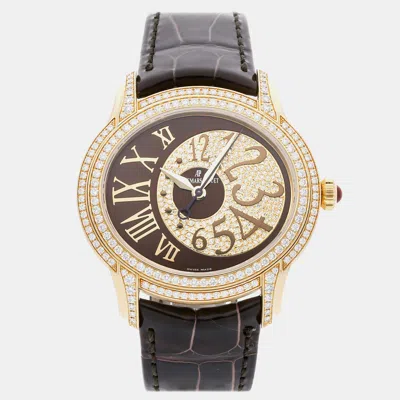 Pre-owned Audemars Piguet Millenary 77302ba.zz.d094cr.01 39.5 X 35.5 Mm In Brown