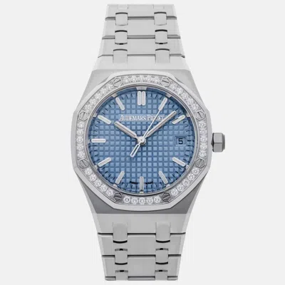 Pre-owned Audemars Piguet Royal Oak "50th Anniversary" Edition 77451st.zz.1361st.01 Blue Automatic S