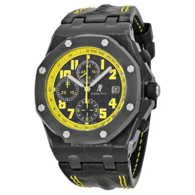 Audemars Piguet Royal Oak Offshore Chronograph Black And Yellow Dial Men's Watch 26176fo.o In Burgundy