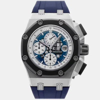 Pre-owned Audemars Piguet Royal Oak Offshore Rubens Barrichello Ii 26078po.oo.d018cr.01 Blue Automat