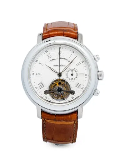 Pre-owned Audemars Piguet Pre Owned Jules Audemars Tourbillon Chronograph 43mm Watch In White