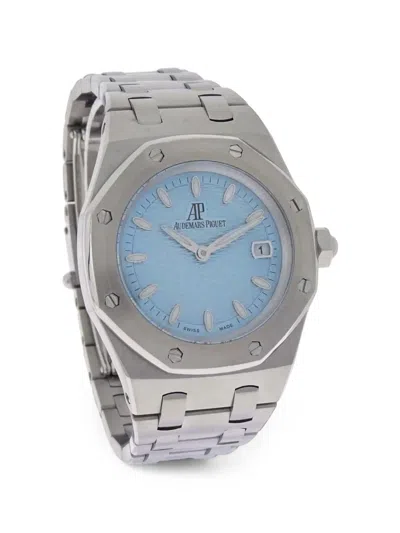 Pre-owned Audemars Piguet Pre Owned Royal Oak 33mm Watch In Blue
