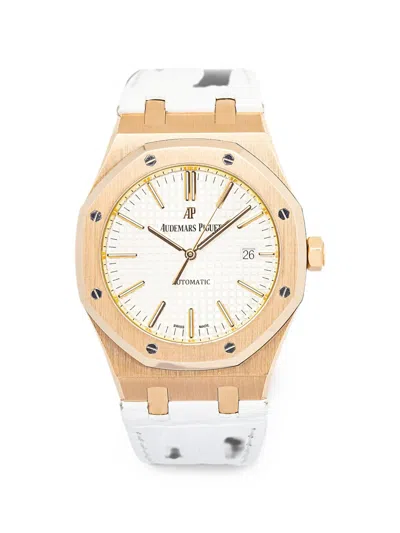Pre-owned Audemars Piguet Pre Owned Royal Oak 41mm Watch In White
