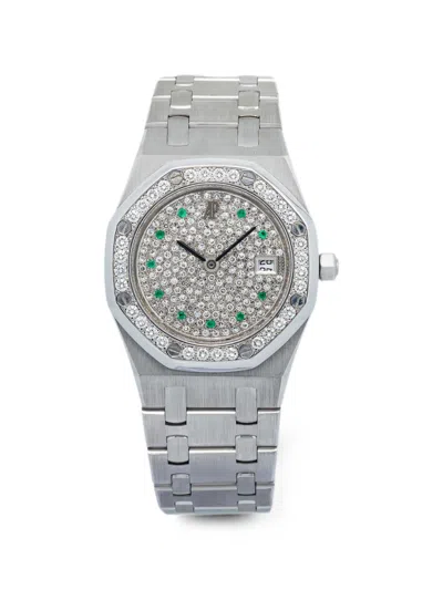 Pre-owned Audemars Piguet Pre Owned Royal Oak Diamond 33mm Watch In Silver