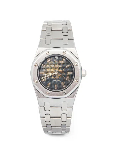 Pre-owned Audemars Piguet Pre Owned Royal Oak Stainless Steel 30mm Watch In Black