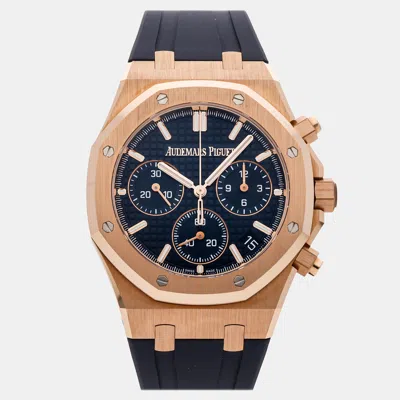 Pre-owned Audemars Piguet Royal Oak Chronograph 26240or.oo.d315cr.02 41 Mm In Blue