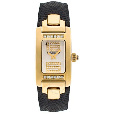 Audemars Piguet Promesse Diamond Yellow Gold Black Leather Ladies Watch 67461ba.zz.a001lz.02