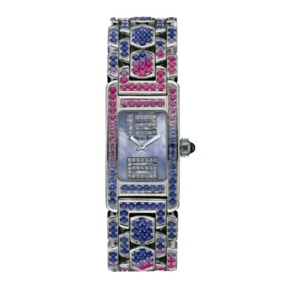 Audemars Piguet Promesse Multi-colored Sapphire And White Gold Ladies Watch 67465bc.yy.1189bc.02 In Metallic