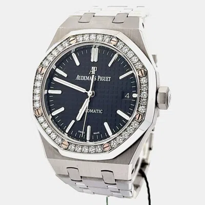 Pre-owned Audemars Piguet Royal Oak 15451st.zz.1256st.01 Automatic Black Stainless Steel Women's Wristwatch 37 Mm