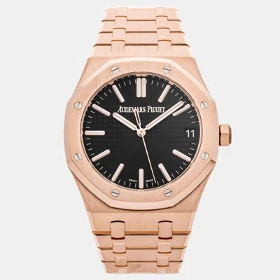 Pre-owned Audemars Piguet Royal Oak 15510or.oo.1320or.04 Black Automatic 18k Rose Gold Men Wristwatch 41mm