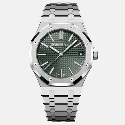 Pre-owned Audemars Piguet Royal Oak 15510st.oo.1320st.09 Automatic Green Stainless Steel Men's Wristwatch 41 Mm
