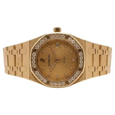 Pre-owned Audemars Piguet Royal Oak 18k Yellow Gold Diamond Ladies Watch