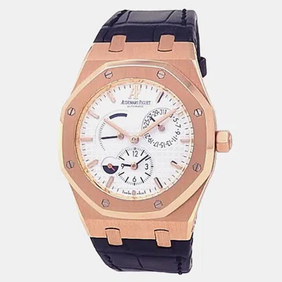 Pre-owned Audemars Piguet Royal Oak 26120or.oo.d088cr.01 Automatic Silver 18k Rose Gold Men's Wristwatch 39 Mm