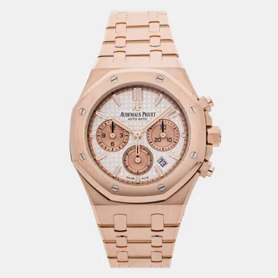 Pre-owned Audemars Piguet Royal Oak 26315or.oo.1256or.01 White Rose Gold Automatic Men's Watches 38mm