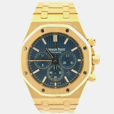 Pre-owned Audemars Piguet Royal Oak 26320ba.oo.1220ba.02 Blue 18k Yellow Gold Automatic Men Wristwatch 41mm
