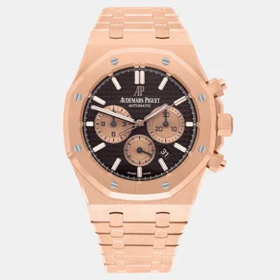 Pre-owned Audemars Piguet Royal Oak 26331or.oo.1220or.02 Automatic Brown 18k Rose Gold Men's Wristwatch 41 Mm