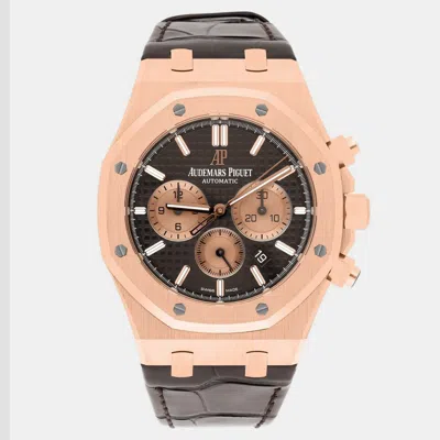 Pre-owned Audemars Piguet Royal Oak 26331or.oo.d821cr.01 Automatic Brown 18k Rose Gold Men's Wristwatch 41 Mm