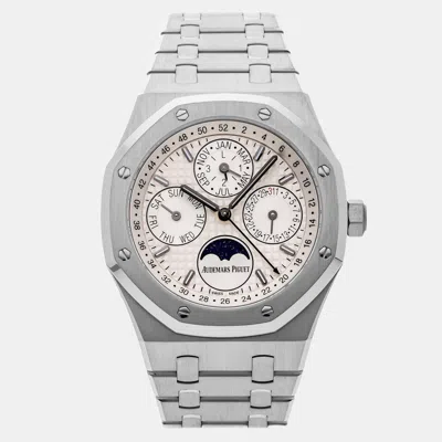 Pre-owned Audemars Piguet Royal Oak 26574st.oo.1220st.01 White Stainless Steel Automatic Men's Watches 41mm